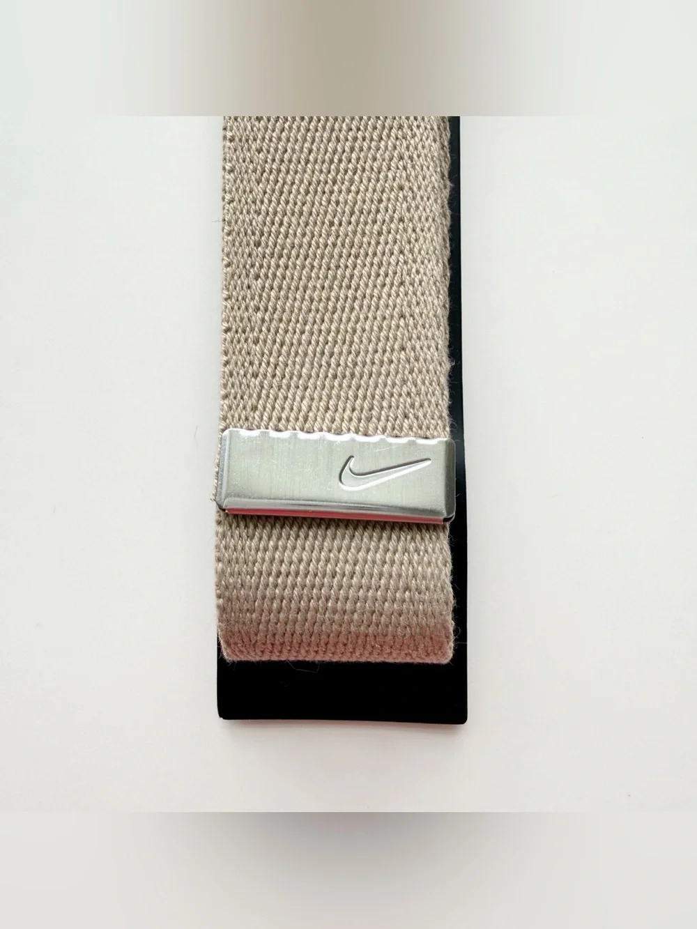 Nike Golf Web Belt Tan Silver Neutral Mens Golfing Adjustable
